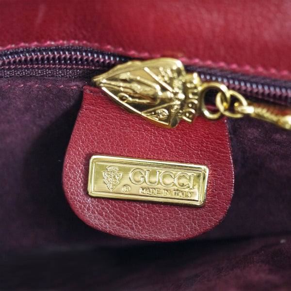 OLD Gucci　クロコ×革コンビ2WAYドレープバッグ （深赤）