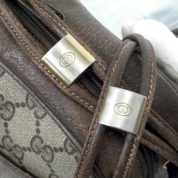 OLD Gucci　GG柄ベルトデザインWショルダー（茶）