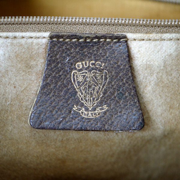 OLD Gucci　GG柄ベルトデザインWショルダー（茶）