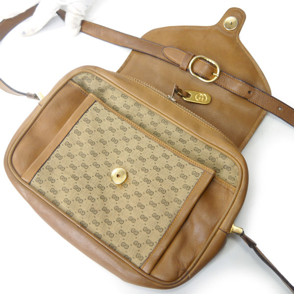 OLD Gucci マイクロGG フラップショルダー（茶）