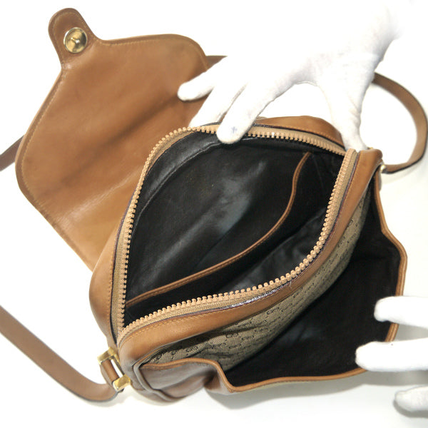 OLD Gucci マイクロGG フラップショルダー（茶）