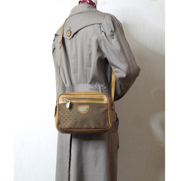 OLD Gucci マイクロGGダブルファスナーショルダー（茶）