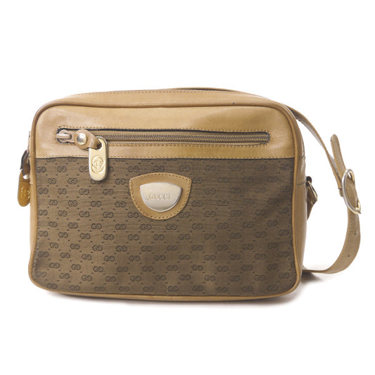 OLD Gucci マイクロGGダブルファスナーショルダー（茶）
