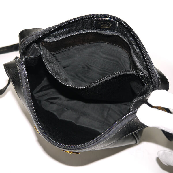 OLD Gucci　2WAY総革ビット金具ショルダー （黒）