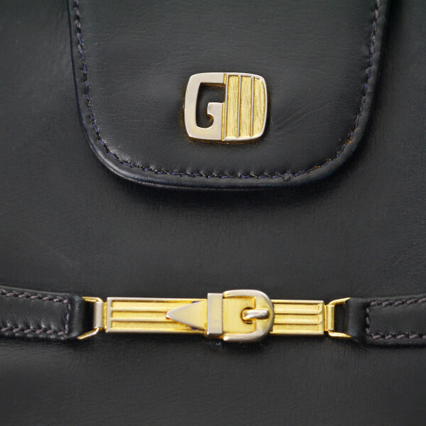 OLD Gucci　レア!!ベルト金具 総革ショルダー（黒）