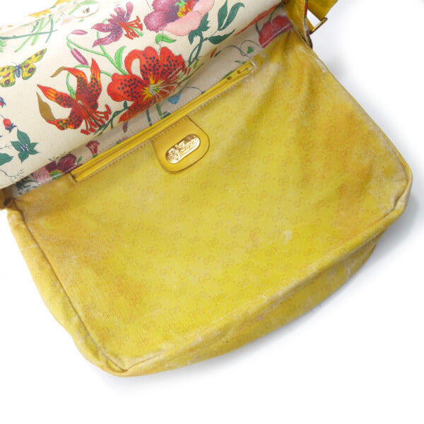 OLD Gucci フローラ柄ショルダーバッグ（黄）