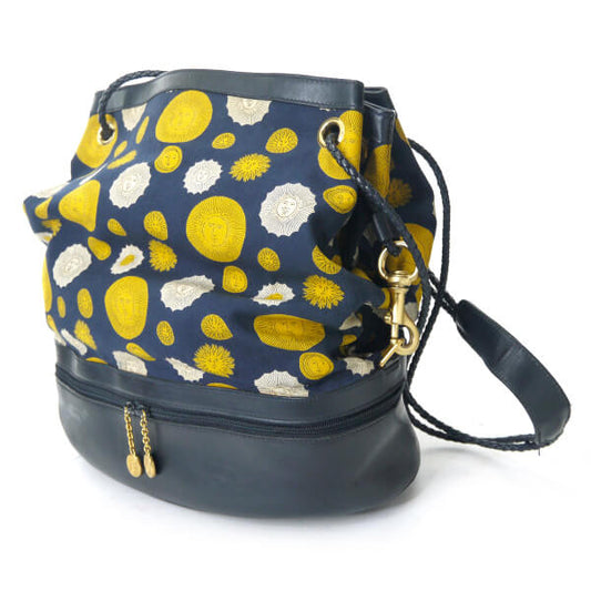 OLD Gucci 　レア!!太陽神 大型巾着ショルダー（紺系）