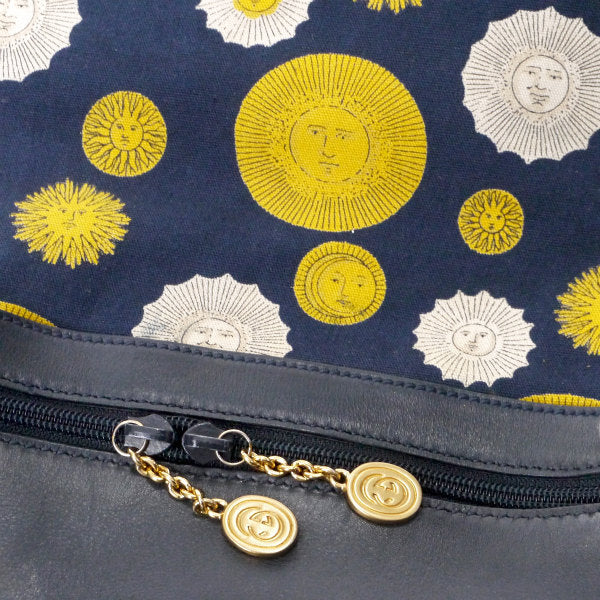 OLD Gucci 　レア!!太陽神 大型巾着ショルダー（紺系）