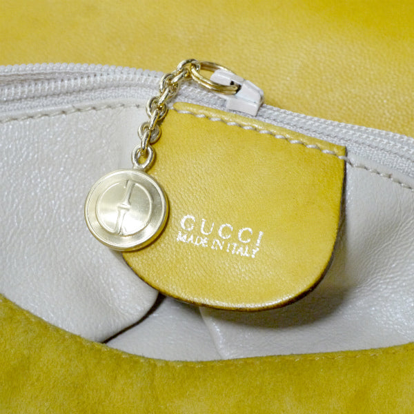 OLD Gucci　レア!ビット金具スエードポシェット（黄）