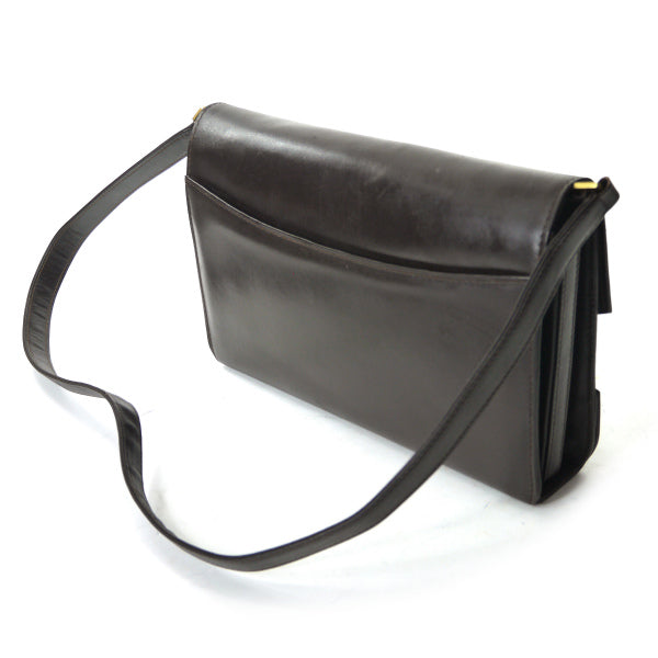 OLD Gucci　2WAY総革GG金具レターカットショルダー（濃茶）