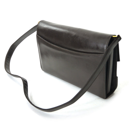 OLD Gucci　2WAY総革GG金具レターカットショルダー（濃茶）