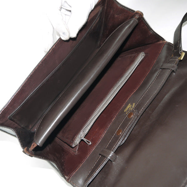 OLD Gucci　2WAY総革GG金具レターカットショルダー（濃茶）