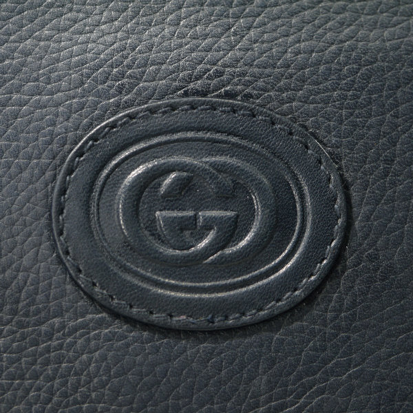 OLD Gucci ロゴエンボス総革ショルダー（黒）