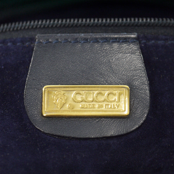 OLD Gucci ロゴエンボス総革ショルダー（黒）