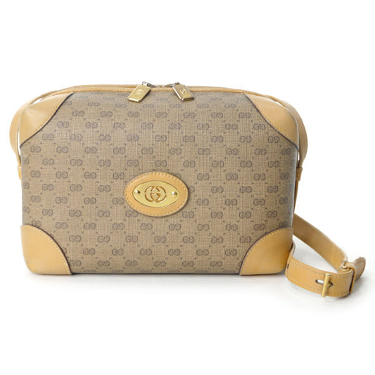 OLD Gucci マイクロGGボックス型ミニショルダー（キャメル）