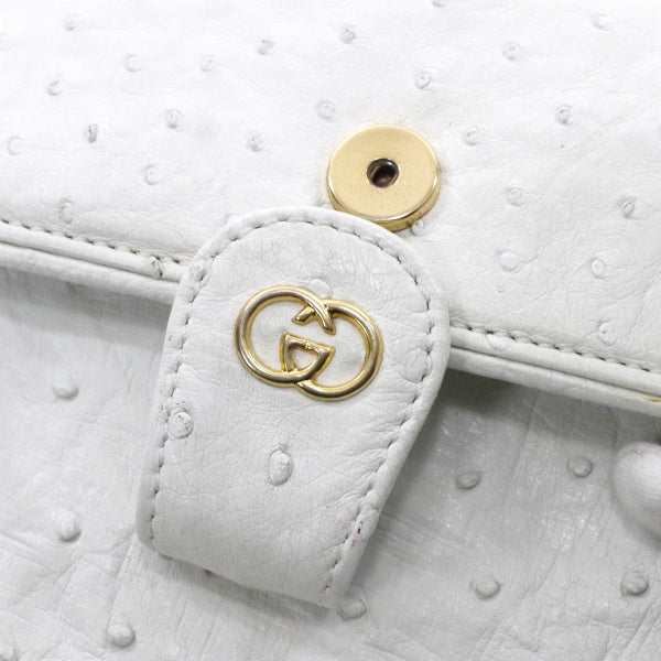 OLD Gucci　オーストリッチ2WAYポシェット（白）