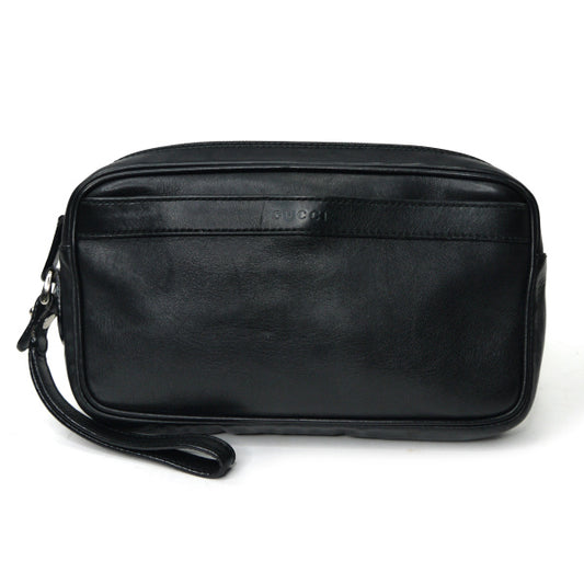 OLD Gucci　総革ロゴ クラッチバッグ（黒）