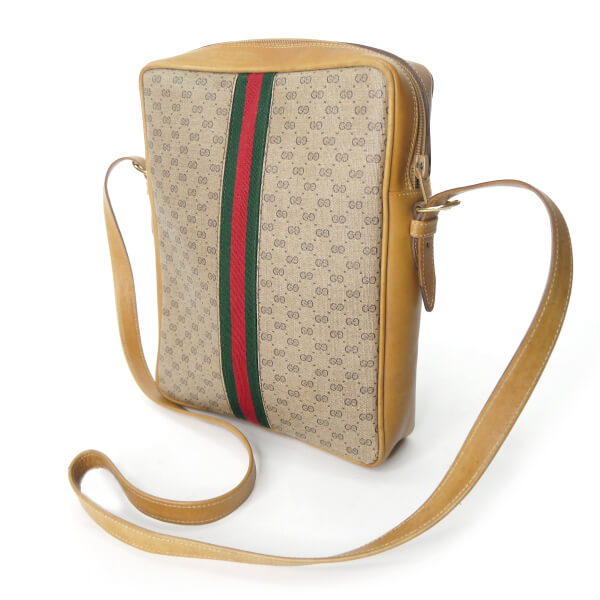 OLD Gucci マイクロGGシェリー縦長ショルダー（キャメル）