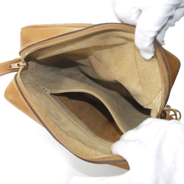 OLD Gucci マイクロGGシェリー縦長ショルダー（キャメル）