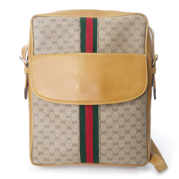 OLD Gucci マイクロGGシェリー縦長ショルダー（キャメル）