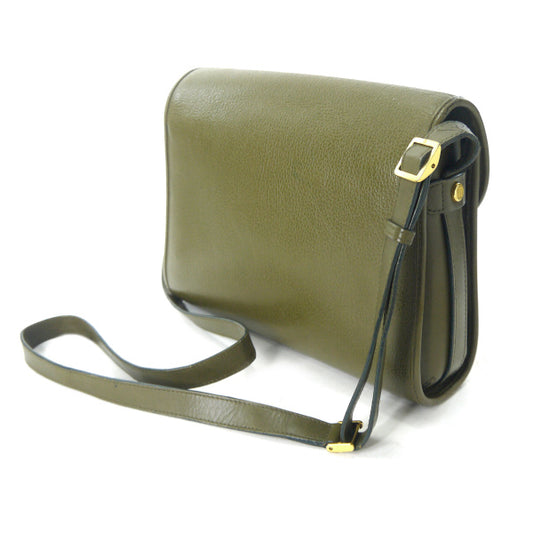 OLD Gucci　星ロゴエンボス総革ショルダー（オリーブ）