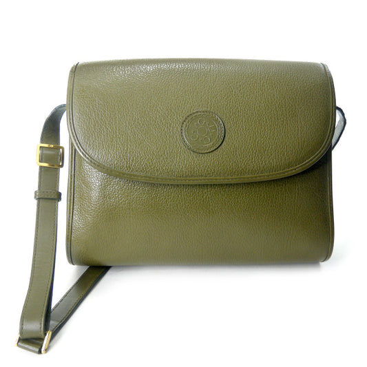 OLD Gucci　星ロゴエンボス総革ショルダー（オリーブ）