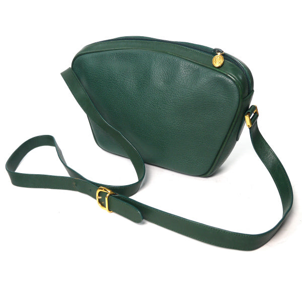 OLD Gucci 型押しレザーGGロゴショルダー（緑）