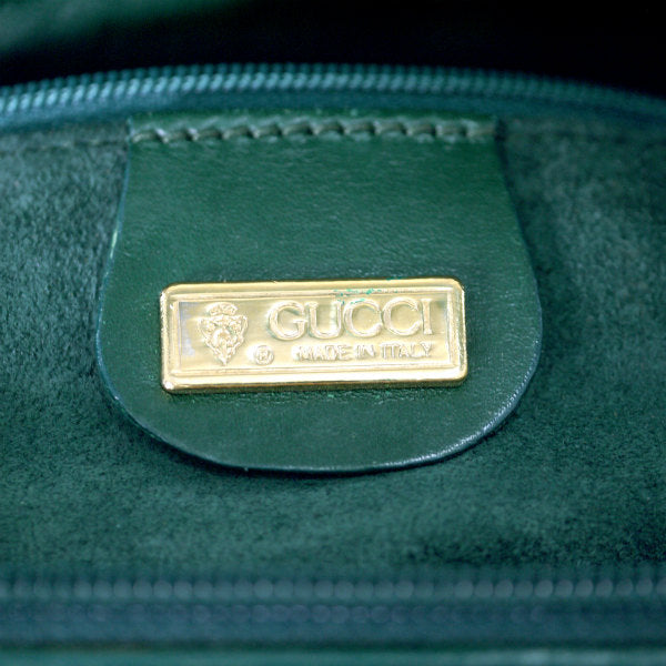 OLD Gucci 型押しレザーGGロゴショルダー（緑）