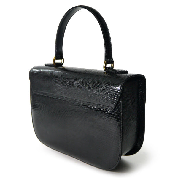 OLD Gucci 極美品!!リザード ハンドバッグ（黒）