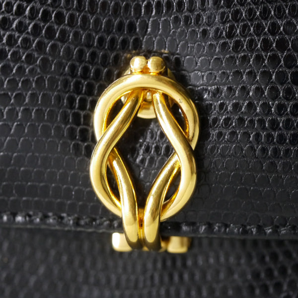 OLD Gucci 極美品!!リザード ハンドバッグ（黒）