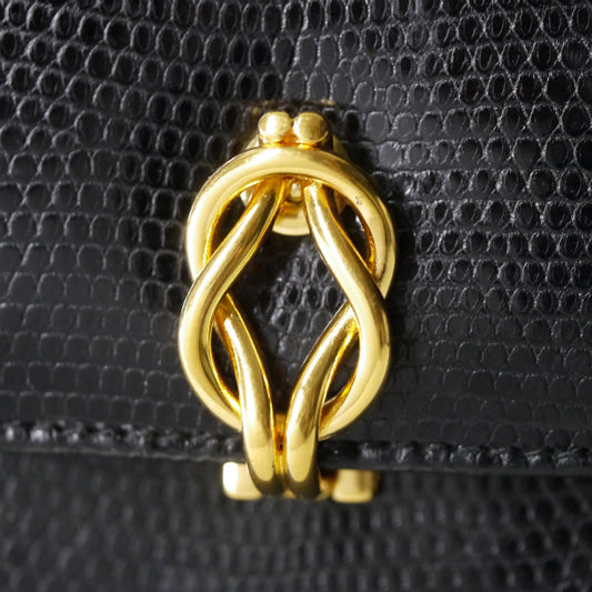 OLD Gucci 極美品!!リザード ハンドバッグ（黒）