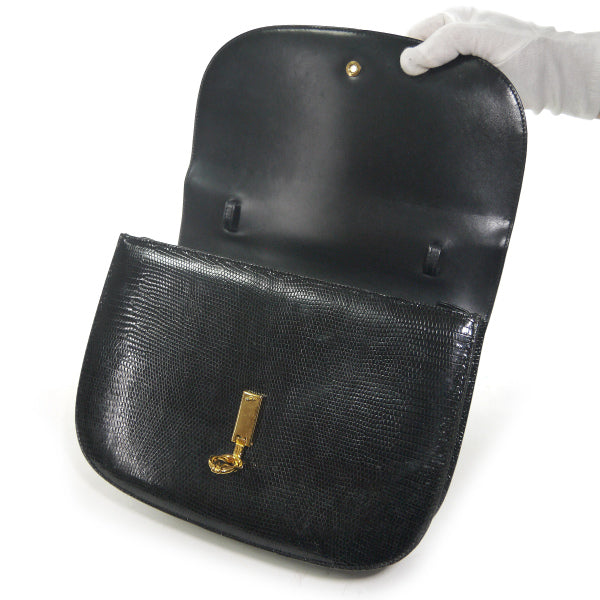 OLD Gucci 極美品!!リザード ハンドバッグ（黒）