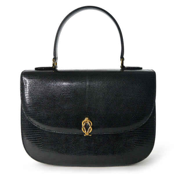 OLD Gucci 極美品!!リザード ハンドバッグ（黒）