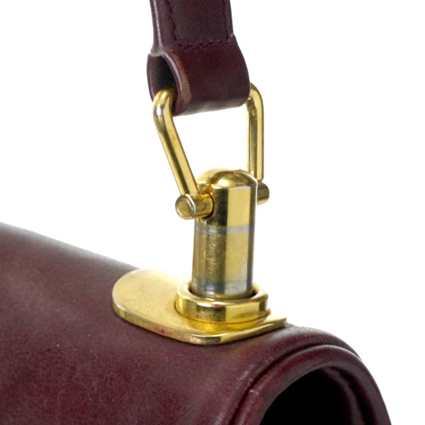 OLD Gucci　 総革パイピングシェリーショルダー（ボルドー）