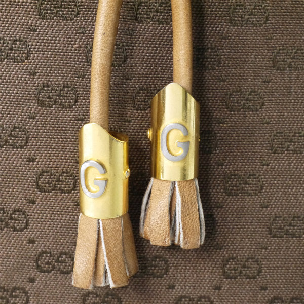 OLD Gucci　総革フリンジ付きショルダー（濃茶）