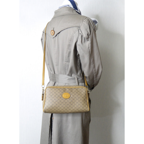 OLD Gucci マイクロGG横長2WAYバッグ（キャメル）