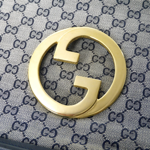 OLD Gucci 代表作！70sインターロッキングGショルダー（青/ジャガード）