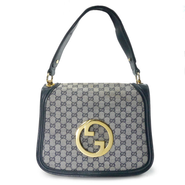OLD Gucci 代表作！70sインターロッキングGショルダー（青/ジャガード）