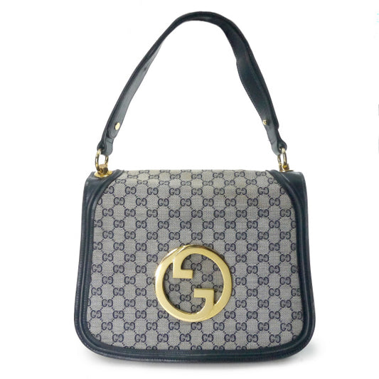 OLD Gucci 代表作！70sインターロッキングGショルダー（青/ジャガード）