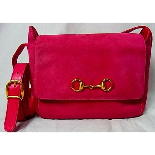 OLD Gucci ピンク皮ビット金具ショルダー