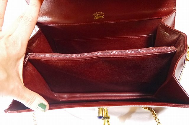 OLD Gucci チェーンショルダー（赤･ラピス）