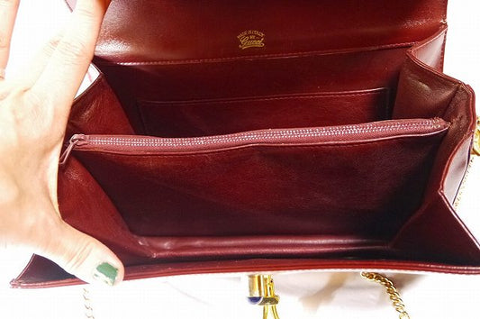 OLD Gucci チェーンショルダー（赤･ラピス）