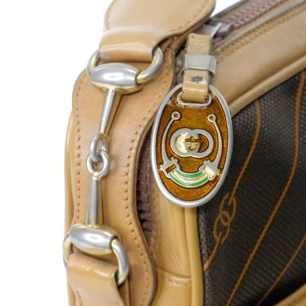 OLD Gucci　レア!!流れ星柄ターンロックショルダー（茶）