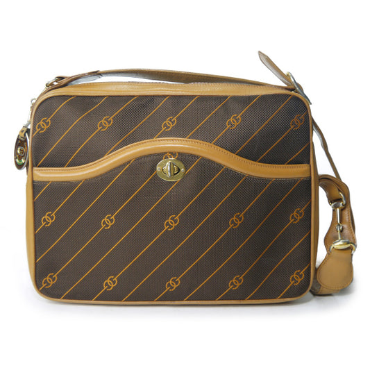 OLD Gucci　レア!!流れ星柄ターンロックショルダー（茶）