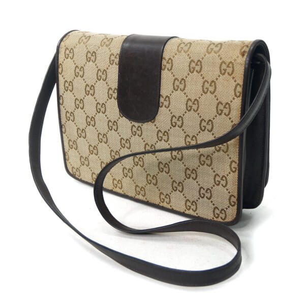 OLD Gucci　70s希少!ジャガード2WAYショルダー（茶）