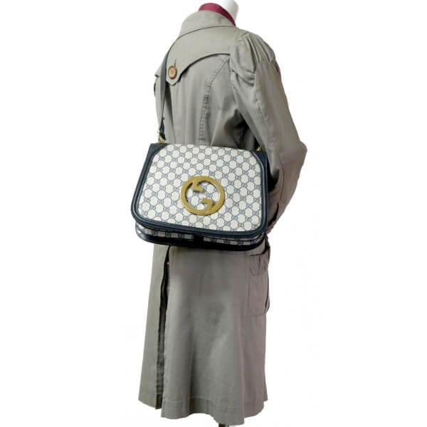 OLD Gucci 代表作！70sインターロッキングGショルダー（青）