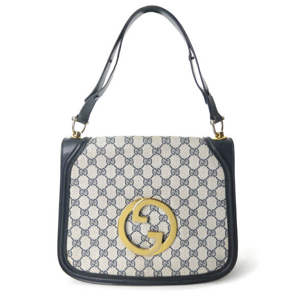 OLD Gucci 代表作！70sインターロッキングGショルダー（青）