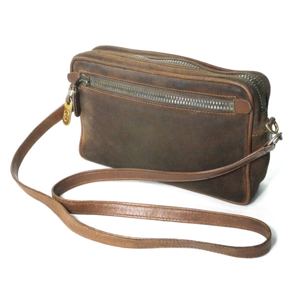 OLD Gucci シェリースエードミニショルダー（茶）