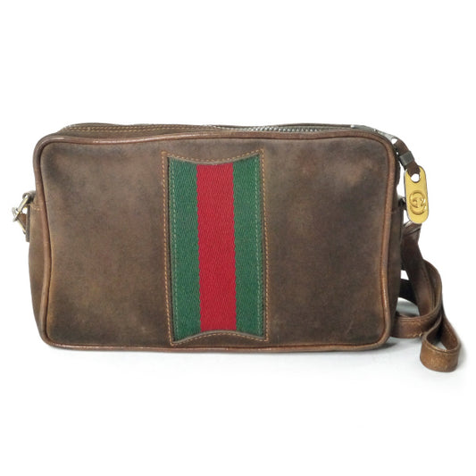 OLD Gucci シェリースエードミニショルダー（茶）