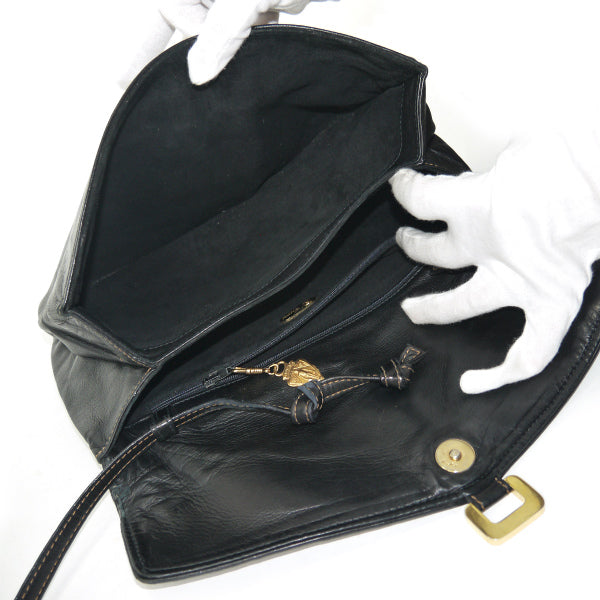 OLD Gucci　クロコフラップ総革ショルダー （黒）